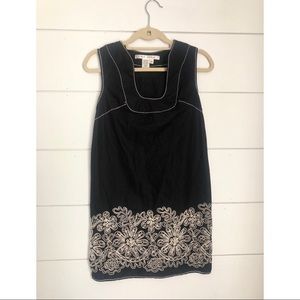 MAX Studio Embroidered Black Shift Dress